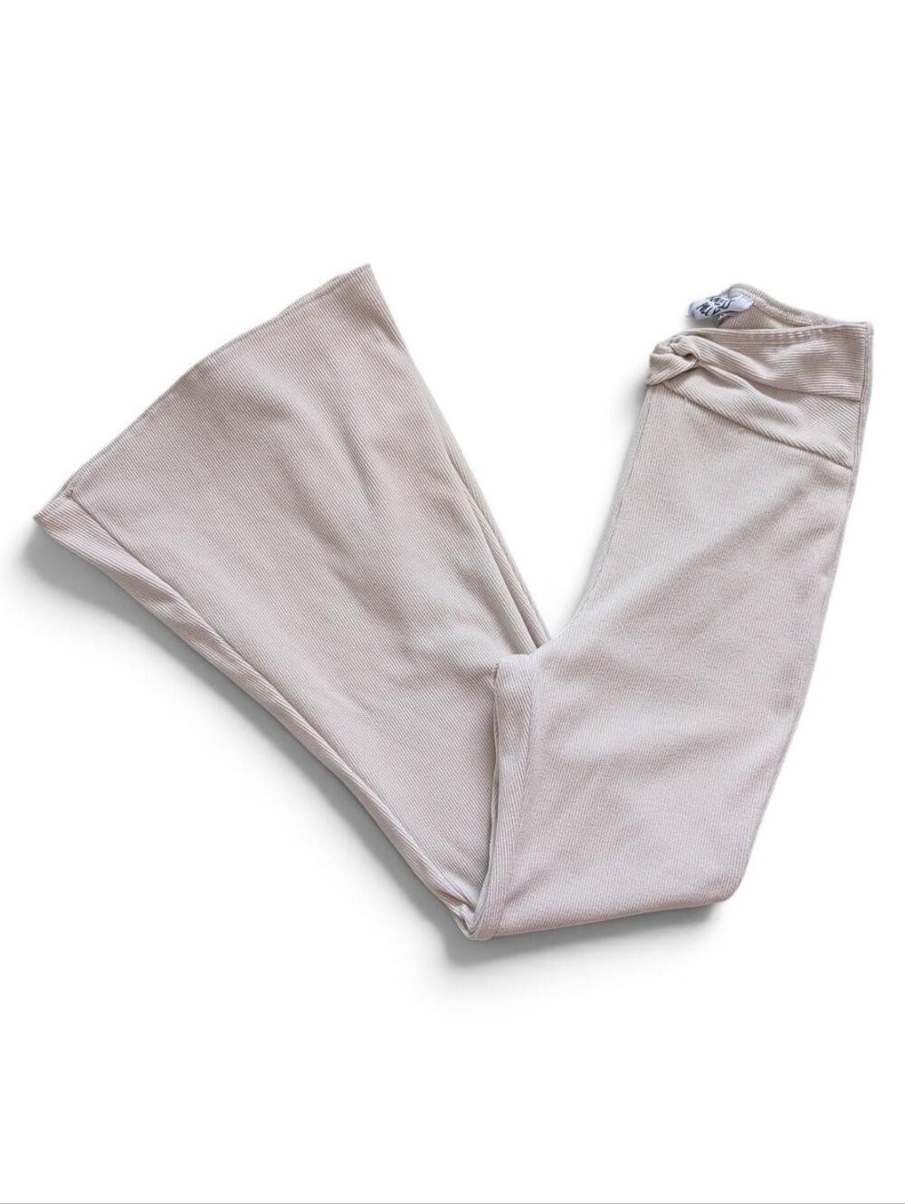 Princess Polly Beige Ribbed Flare Pants